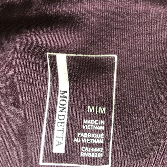 Mondetta Leggings Womens Size Medium Maroon Beige Black Activewear Pants - Picture 6 of 8